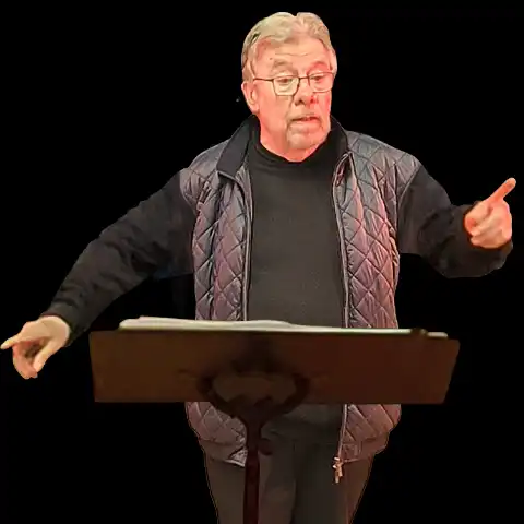 Francis Naud, chef de choeur, chorale d'adulte de l'école de musique La Lyre Mélusine, Lusignan